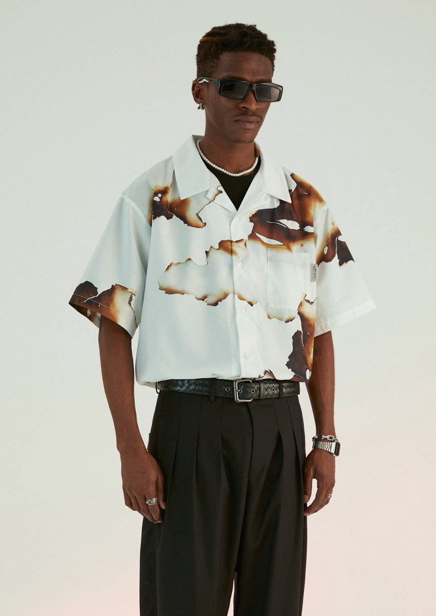 Ash Printed Short-Sleeved Shirt – Blvck Rose Clothing